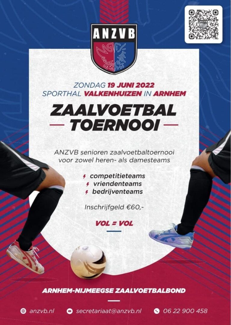Toernooi 19 juni 2022 ArnhemNijmeegse Zaalvoetbalbond